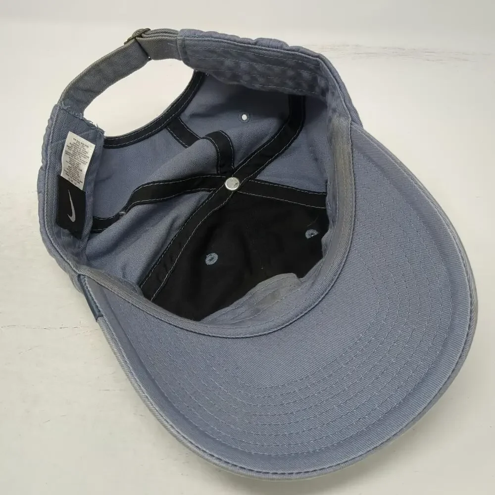 Nike Baseball Cap Blue One Size Embroidered Logo Swoosh Cotton Slideback Hat
